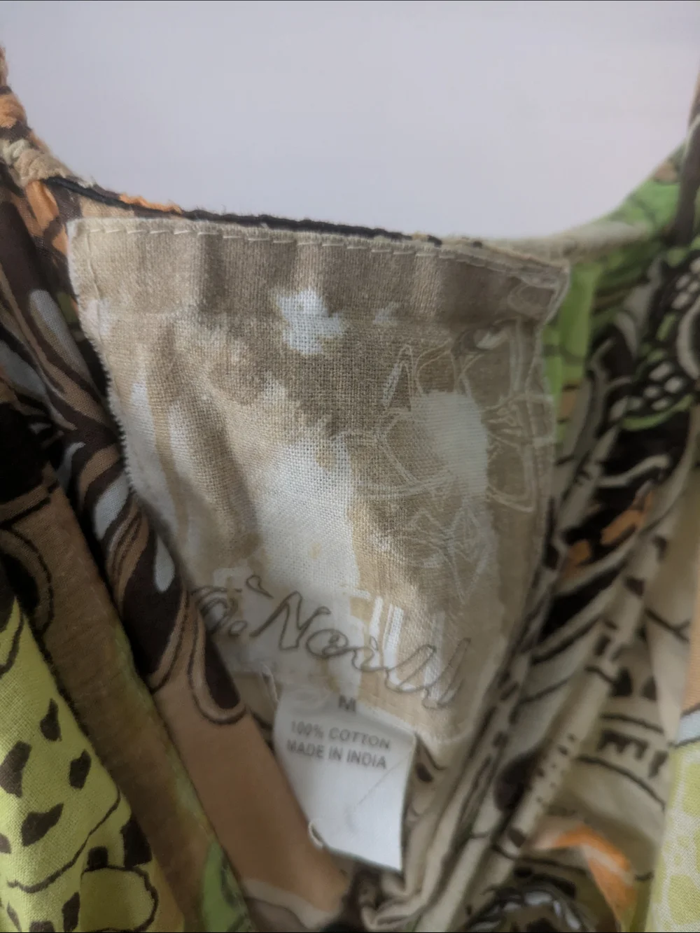 O'Neill Floral Spaghetti-Strap Maxi Dress in Green and Tan - Picture 4 of 4